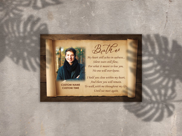 Personalized Sympathy Gift for loss of Brother Canvas for loss of loved one Brother in Heaven - VTQ101