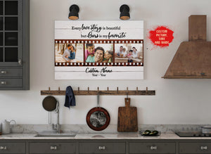 Personalized Anniversary Canvas| Our Love Story Is My Favorite Photo Collage Gift for Couple| Meaningful Gift for Husband, Wife, Lover on Valentine's Day Christmas Birthday Anniversary| JC447