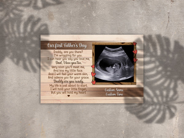 Personalized Canvas for New Dad| Daddy Are Ready| First Father's Day Gift for Husband, Expecting Dad| JC868