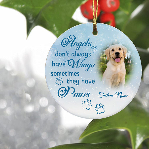 Christmas Ornaments, Sympathy gift for loss of pet, Memorial Christmas Ornament for loss of dog - OVT12