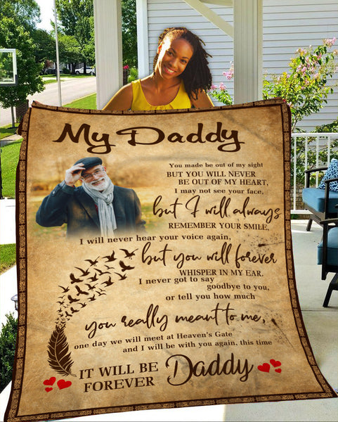 My Daddy Blanket| Personalized Dad Blanket with Picture| Dad Gift| Sentimental Gift for Dad on Christmas, Birthday, Father's Day JB191