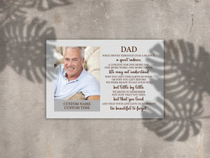 Personalized Memorial Gift for loss of Dad Deepest Grief Sympathy Canvas for loss of loved one VTQ66