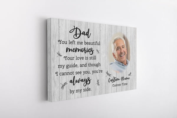 Dad in Heaven Personalized Canvas, Remembering Dad on Father's Day, Sympathy Gift for Loss of Father| N2601