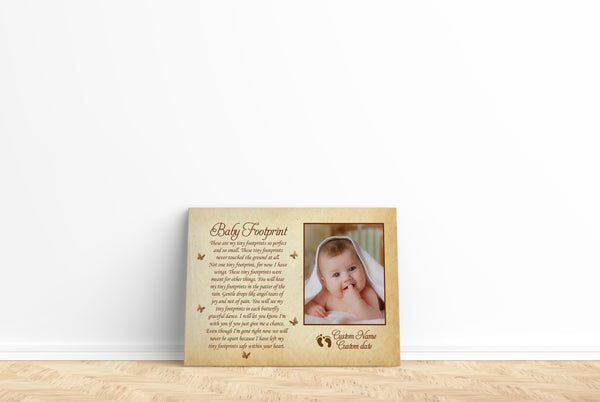 Memorial Canvas Personalized| Baby Footprint | Loss of Baby, Loss of Child, Infant Loss, Toddler, Child Loss Memorial Gifts| Remembrance Sympathy Gift for Grieving Mom| T1062