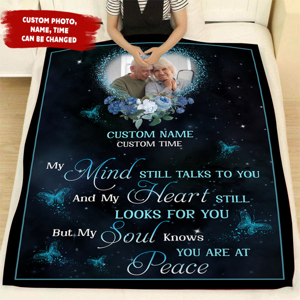 Custom sympathy blanket, Remembrance gift for loss of Dad Mom Son Brother, Butterfly memorial gift BNT01