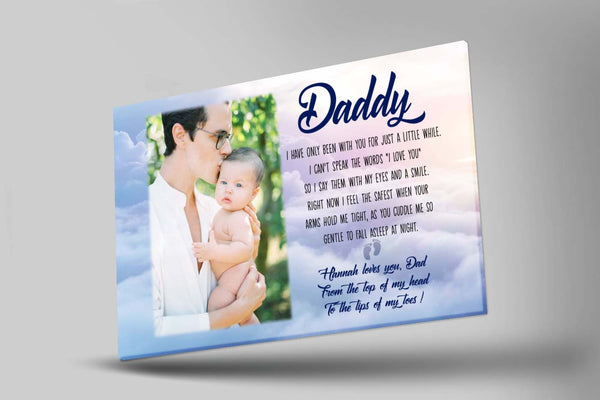 New Dad Personalized Canvas First Father's Day Gift for New Daddy 1st Time Father Gift Custom Baby Photo N2546