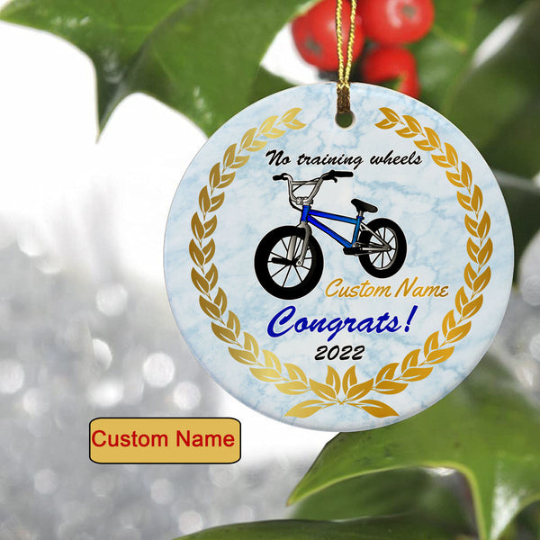 No training wheels bicycle ornament for kids, learned to ride ornament boys girls, cycling gifts| ONT84