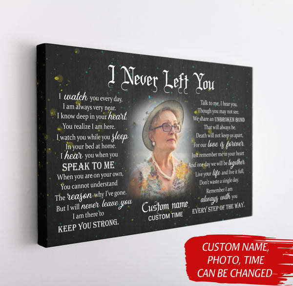 Personalized Memorial Canvas for Loss of Loved One I Never Left You Sympathy Gifts Loving Memory - VTQ109