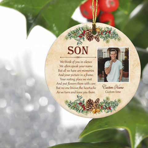 Son Memorial Ornament - My Angel Son, Christmas in Heaven, Son Remembrance Home Decor, Memorial Gift for Loss of Son in Memory, Loss of Child| NOM176