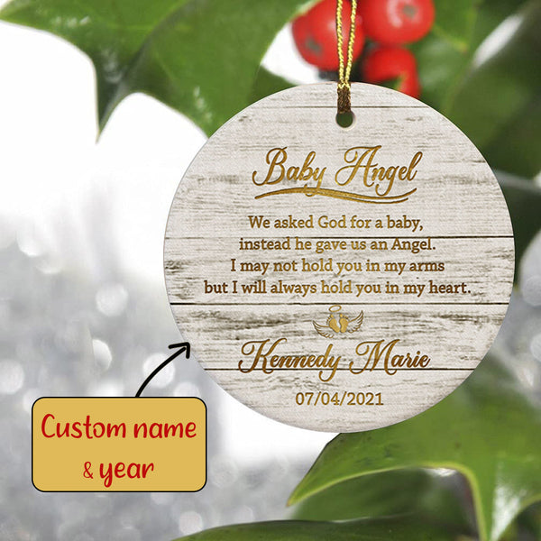 Baby Memorial Ornament | Baby Angel Custom Ornament Christmas | Baby Loss Sympathy Ornament | Infant Remembrance Ornament | Bereavement Gift for Loss in Of Baby in Christmas | TD42