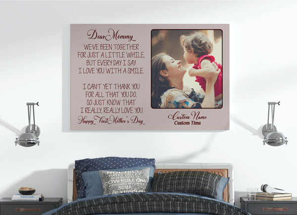 Custom New Mom Canvas| Dear Mommy Gift from New Mom Expecting Mom First Time Mother Gift from Baby Bump JC825