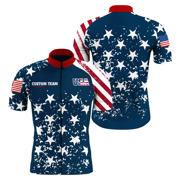 American Mens road cycling jersey Anti-UV US cycle gear 3 Pockets Custom team BMX MTB racing jersey| SLC66