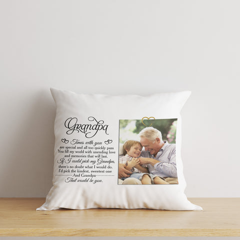 Grandpa Personalized Pillow (Insert Included) Custom Father's Day Gift for Best Papa Ever 1-side Print| NPL48