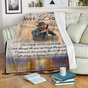 Sympathy Blanket for Loss of Dad - Message from Dad Personalized Memorial Blanket for Loss of Dad Father in Heaven Sympathy Gift for Loss of Father Dad Remembrance Fleece - JB283