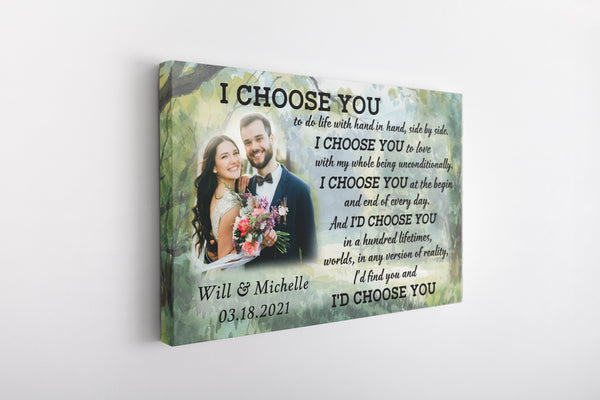 Personalized Couple Canvas| I Choose You|  Camping Wall Art| Couple Anniversary  Canvas for Her| Wedding Gifts| Valentine’s  Day Gifts for Him| Gifts for Husband CP193 Myhifu