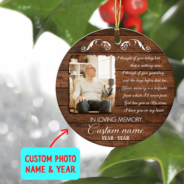 Custom memorial christmas ornament, sympathy ornament, remembrance ornament, bereavement gift| ONT24