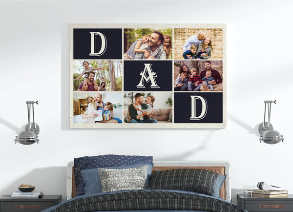 Personalized Dad Photo Collage Canvas| Sentiment Gift for Father, Father's Day Gift, Dad Birthday Gift| JC900