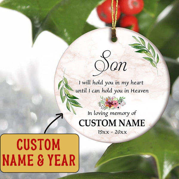 Son Remembrance Ornament| In Loving Memory of Son Personalized Christmas Memorial Ornament for Son in Heaven Angel Son Remembrance Keepsake Gift Son Bereavement Condolence Gift| JOR79