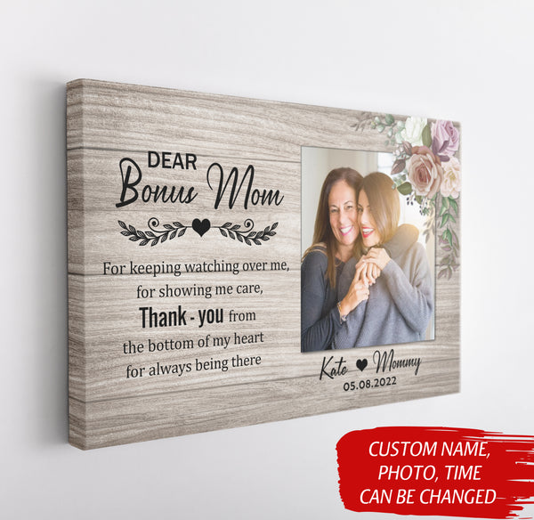 Bonus Mom Gifts| Bonus Mom Canvas, Stepped Mom Wall Art, Bonus Mom Quotes, Stepmother Gifts, Step Mom Gifts, Custom Canvas for Step Mom on Happy Mother’s Day, Christmas| AP571