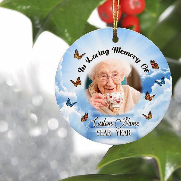 Memorial Christmas Ornament Sympathy Gift For Loss Of Mother Father In Heaven Remembrance Home Decor ODT51