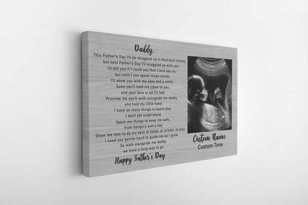 Personalized Canvas for New Dad| Happy First Father's Day Gift for Husband, Expecting Dad, Dad To Be| JC865