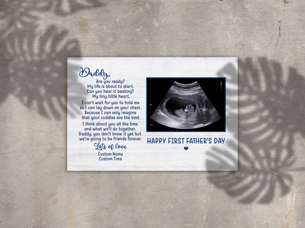 Personalized Daddy To Be Canvas| Father's Day Gift for Husband, New Dad, Expecting Dad, Pregnancy Reveal| JC871