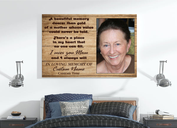 Mother Memorial Picture Canvas| I Miss You Mom - Custom Loss of Mother Sympathy Gift, Mom Remembrance| JC848