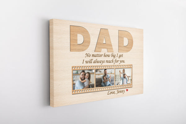 Dad Personalized Canvas Custom Photo Collage Father's Day Gift for Best Dad Ever Birthday Christmas N2561