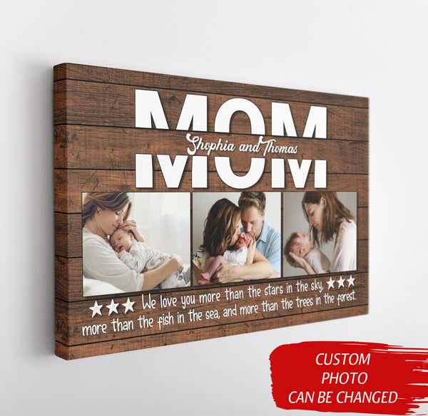 Personalized MOM Canvas| Custom Mom Photo Collage| Mom Gift, Gift for Her on Mothers Day Christmas| JC831