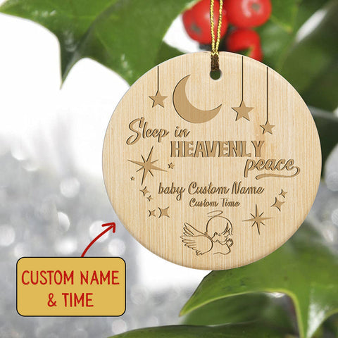 Christmas Memorial Circle Ornament - Loss Baby Memorial Ornament Sleep in Heavenly Peace Ornament Remembrance Ornament Sympathy Gift for Loss of Child Infant Loss Miscarriage - JOR28