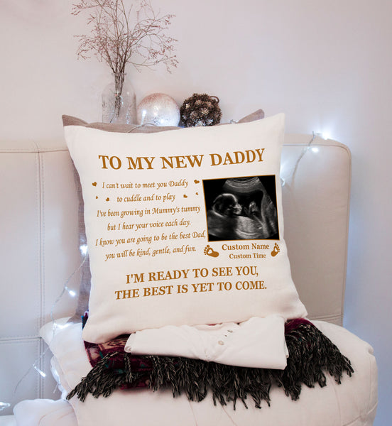 New Dad Personalized Pillow| First Father's Day Gift for Husband, Dad To Be, 1st Time Dad| JPL100