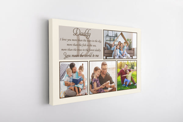 Personalized Canvas Father's Day Gift for Dad, Gift for Father, Dad  Photo Collage Canvas, Dad Birthday JC895