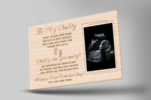 First Fathers Day Personalized Sonogram Canvas Dad to Be Gift New Daddy 1st Time Father Expecting Dad| N2577