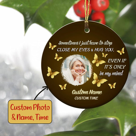 Memorial Circle Ornament - Custom Image Ornament Christmas Memorial Gift Sympathy Gift for Loss of Loved One, Father, Mother Christmas Remembrance Ornament - JOR33