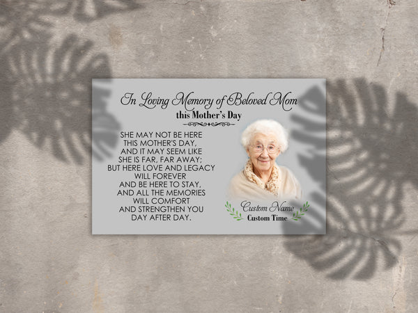 In Loving Memory of Mom Custom Canvas| Sympathy Gift Loss of Mom Mother Remembrance Mother's Day in Heaven JC851