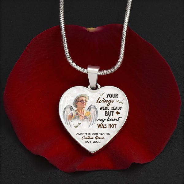 Memorial necklace| Your wings were ready| Sympathy jewelry for loss Mom, Dad, Daughter in heaven NNT10