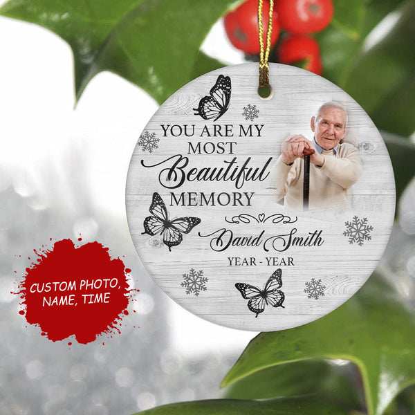 Personalized Memorial Ornament For Dad Mom Christmas Remembrance Gift For Loss Of Loved One In Heaven ODT52