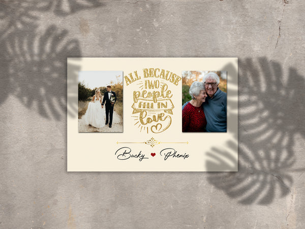 Personalized Romance Canvas for Him| All  Because Two People Fell In Love| Gifts for Old  Couple| 40Th Birthday Gifts Ideas| 60Th  Wedding Gifts for Parents on Valentine’s,  Christmas CP170 Myfihu