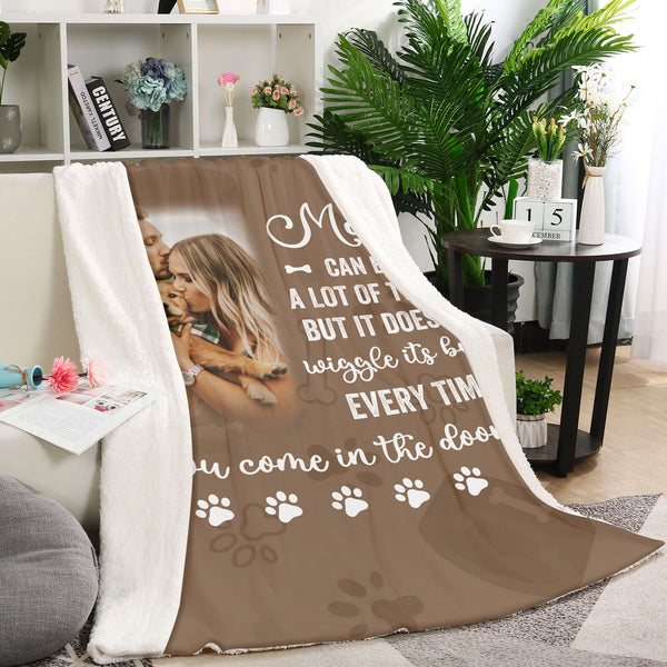 Personalized Dog Blanket| Custom Dog Photo Fleece Blanket, Dog Memorial Gift, Loss of Dog| Dog Lover Gift for Dog Owner, Women, Men| JBD340