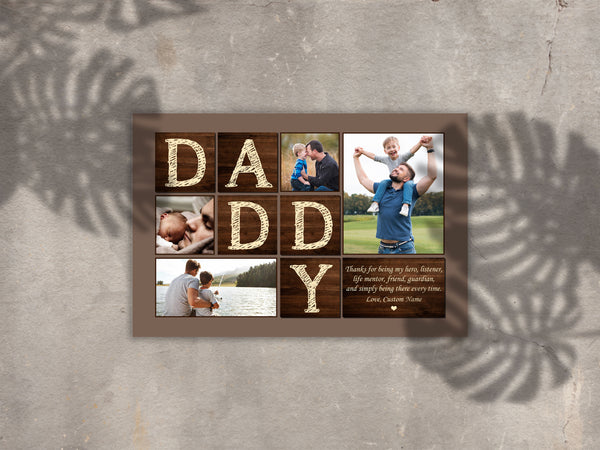 Personalized Canvas Gift for Father| Thanks For Being My Hero| Father's Day Gift for Dad, Dad Birthday| JC899