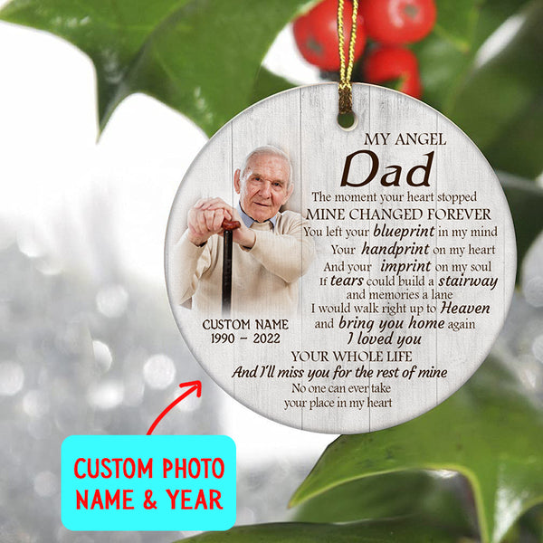 Dad Memorial Ornament - My Angel Dad Christmas in Heaven, Remembrance Sympathy Gift Loss of Father NOM304