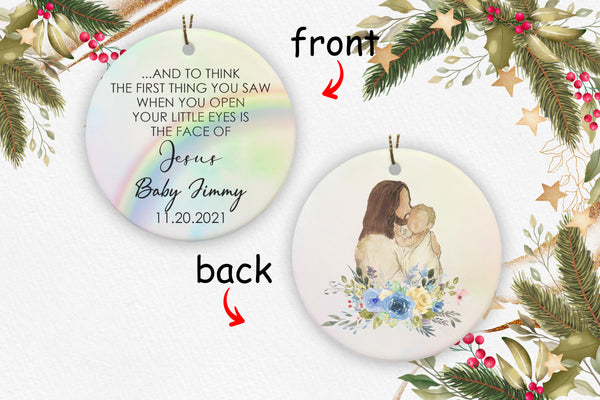 Miscarriage Memorial Ornament - Jesus and Baby, Remembrance for Loss of A Baby, Pregnancy Loss Sympathy Gift, Stillbirth Bereavement| NOM57