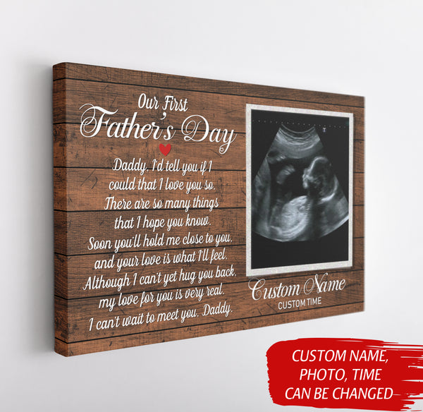 Personalized Canvas First Father's Day Gift for Husband, New Dad, Expecting Dad, 1st Time Dad Gift JC218