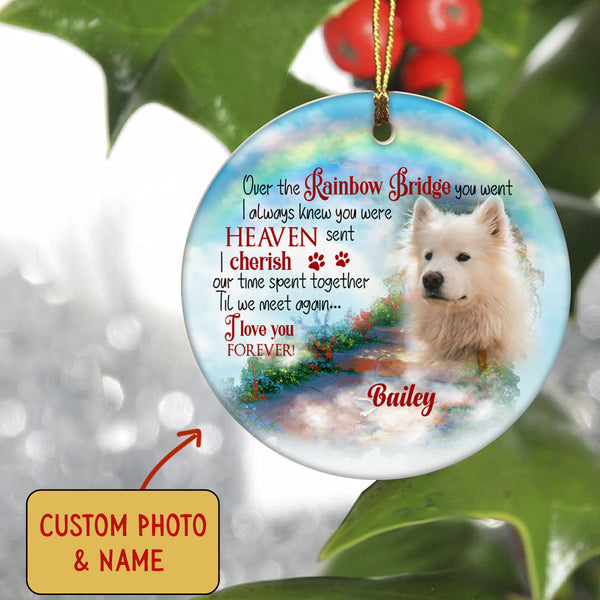 Pet Memorial Ornament - Rainbow Bridge, Pet Loss Ornament, Remembrance Loss of Dog, Loss of Cat, Sympathy Gift for Dog Owners| NOM118