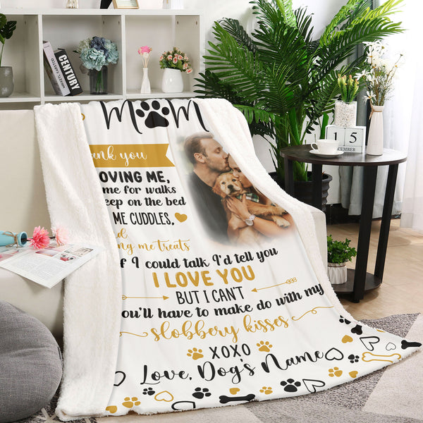 Personalized Blanket for Dog Mom, Dog Lover Blanket - Thank You For Loving Me Fleece Blanket - Custom Dog Blanket, Dog Owner Gift, Dog Mom Gift for Mother's Day Christmas| JBD332