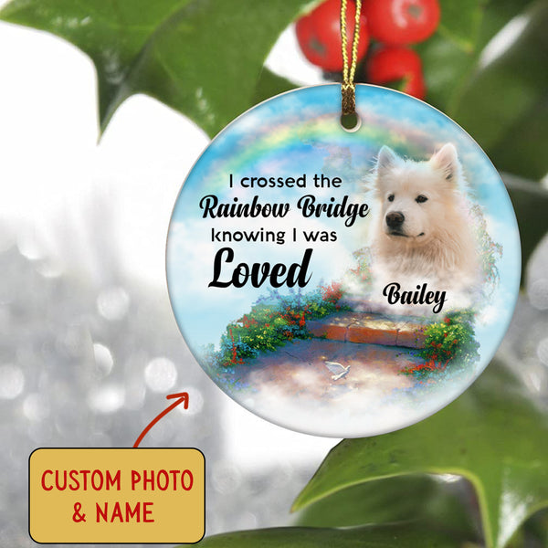 Pet Memorial Ornament - Cross The Rainbow Bridge, Pet Loss Ornament, Remembrance Loss of Dog, Loss of Cat, Sympathy Gift for Dog Owners| NOM119