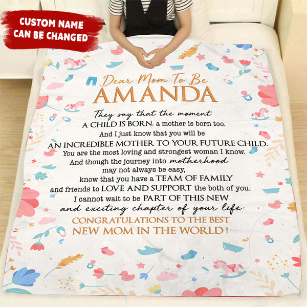 Custom Blanket Dear Mom To Be| Gift for Expecting Mom Mom To Be Pregnant Wife First Mother's Day| JB242