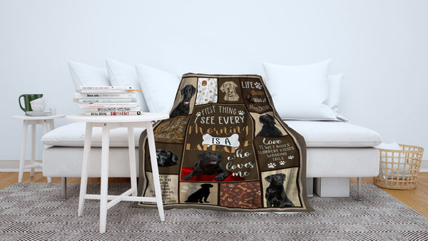 Labrador Retriever Dog Lovers Fleece Blanket| I See Every Morning Is Labrador Retriever Gift for Dog Mom, Dog Dad, Labrador Retriever Lover| JBD329