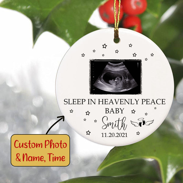 Miscarriage Memorial Ornament - Custom Sonogram Picture, Remembrance for Loss of A Baby, Pregnancy Loss Sympathy Gift, Stillbirth Bereavement| NOM58