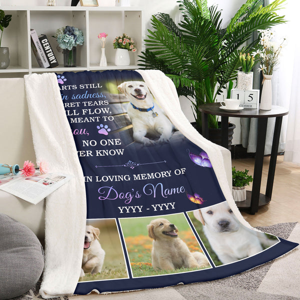 Personalized Dog Memorial Blanket| In Loving Memory of Dog Fleece Blanket| Dog Memorial Gift, Sympathy Gift for Dog Owners, Dog Lover, Loss of Dog, Dog Remembrance Gift| JBD338